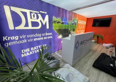 Exhibition booth with solar energy theme