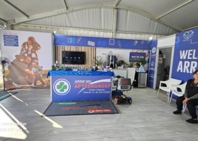 Exhibition booth with health theme.